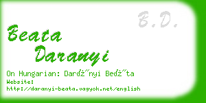 beata daranyi business card